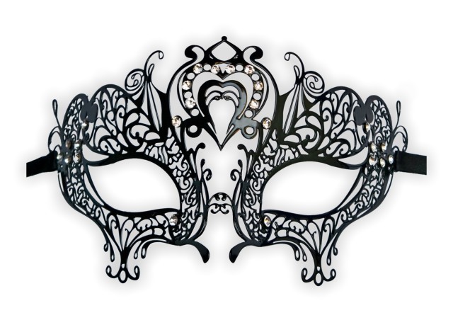 Venetian Metal Masquerade Mask 'Heart Shape'