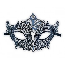 Filigree Venetian Metal Mask 'Noble Black'